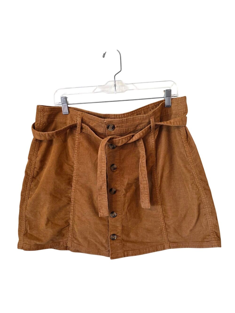 American Eagle Womens Corduroy Hi-Rise A-Line Skirt Plus Size 16 Brown